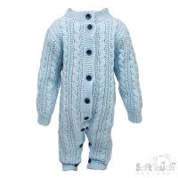 RM16-B: Blue Long Sleeve Knitted Romper (0-12 Months)